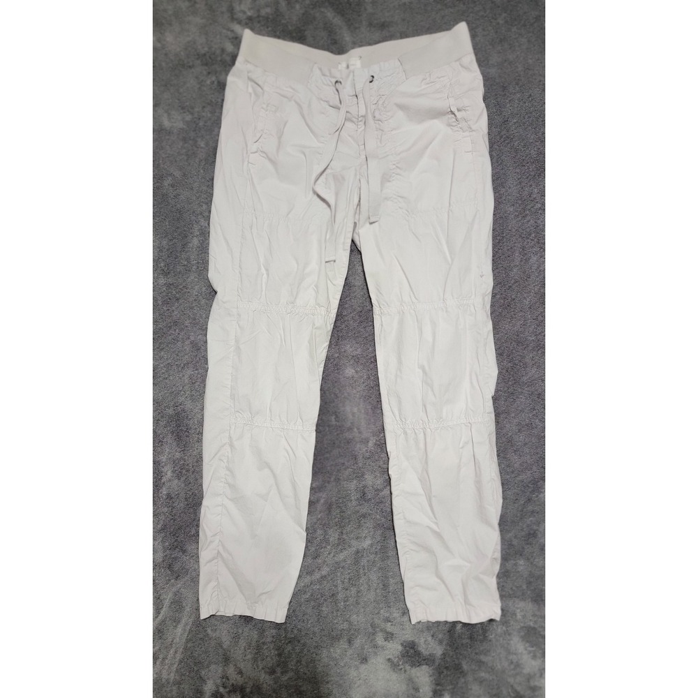 Lou & Grey Joggers Womens Small Cream Elastic Waist Stretch Lightweight Cotton